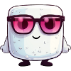 Kawaii marshmallow with sunglasses
