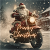 Santa on Bike, Merry Christmas.