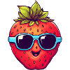 Cool strawberry with sunglasses