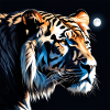 Mondlicht Tiger Neonkunst