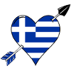 Grèce Flag Coeur Amour