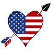 USA Flag Heart Love