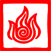 Symbol of fire in square