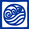 Symbol of water in square
