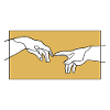 Creation of Adam hands, Michelangelo inspiration