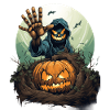 Halloween Emerging Hands Citrouille effrayante
