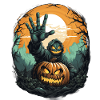 Halloween Emerging Hands Citrouille effrayante