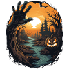 Halloween Emerging Hands Citrouille effrayante