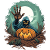 Halloween Emerging Hands Citrouille effrayante