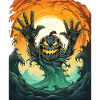 Halloween Emerging Hands Citrouille effrayante