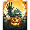Halloween Emerging Hands Spooky Pumpkin
