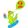 2nd Birthday Cute Dinosaur