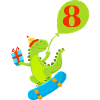 8e anniversaire dinosaure mignon