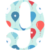 9th anniversary balloon