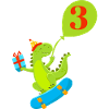 3e anniversaire dinosaure mignon