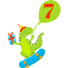 7th Anniversary Cute Dinosaur