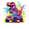 T-Rex Drives Monster Truck