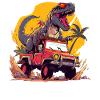 T-Rex Drives Monster Truck