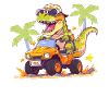 T-Rex Drives Monster Truck
