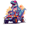 T-Rex Drives Monster Truck