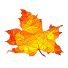 Polygonal Automne Érable Feuille Poly Art