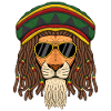 Hipster Jamaica Farver Raster Krøller Løve