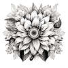 Sunflower in mandala style