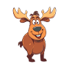Moose Cartoon Kawaii Aquarelle Illustration