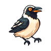 Magpie Cartoon Kawaii Aquarelle Illustration