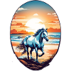 Cheval sur la plage