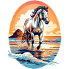 Cheval sur la plage