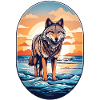 Wolf on the beach
