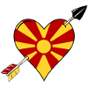 Macedonia Flag Heart Love