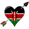 Kenya Flag Heart Love