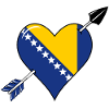 Bosnia flag heart love