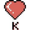 Heart king black outline