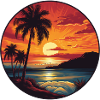 Sunset behind the Ocean