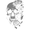 rock skull with roses