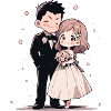 Mariage Mariage Aquarelle Anime Chibi