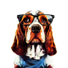 Hipster Dog Basset #basset