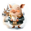 Piggy drinks punch