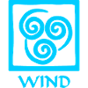 Symbole du texte bleu vent 'WIND'