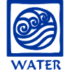 Symbole de l’eau avec texte eau