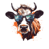 Cow with sunglasses