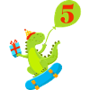 5th Anniversary Cute Dinosaur