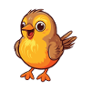Illustration aquarelle Kawaii Cartoon Oiseau