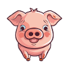cochon Cartoon Kawaii Aquarelle Illustration