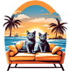 Cats by the sea