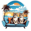 Cats by the sea