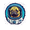 Cute Pug Atsronaut Outa Space